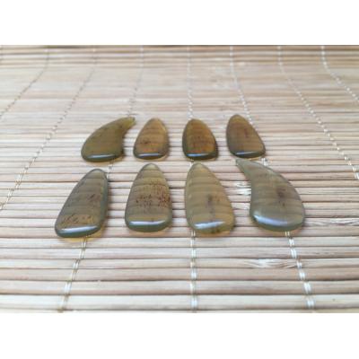 1059-八片袋装牛角琥珀色双面弧指甲